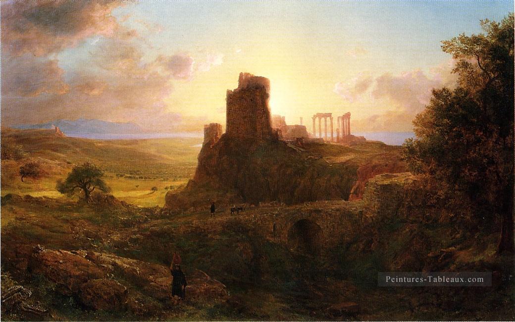 Les ruines de Sunion Grèce paysage Fleuve Hudson Frederic Edwin Church Peintures à l'huile